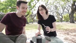 How does a Day at the Park end up with a Public Blowjob- - Cute Teen Swallows Cum